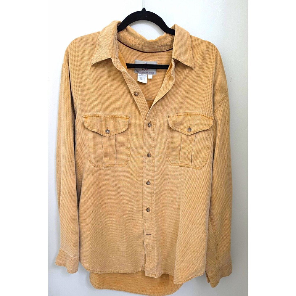 VTG Territory Ahead Heavy Silk Blend Basketweave Shirt Men's L Textured